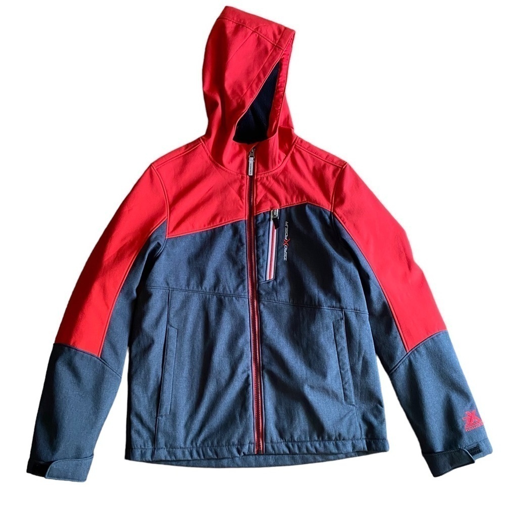 ZeroXposur Red and Blue Hooded Softshell Jacket